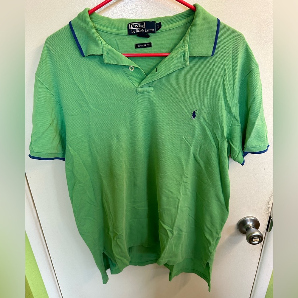 Green Polo Ralph Lauren Custom Fit Polo Shirt